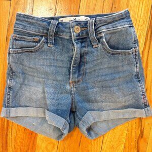 Hollister girls cuffed denim shorts